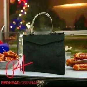 Gucci Nylon black bag with round metal Gucci handles